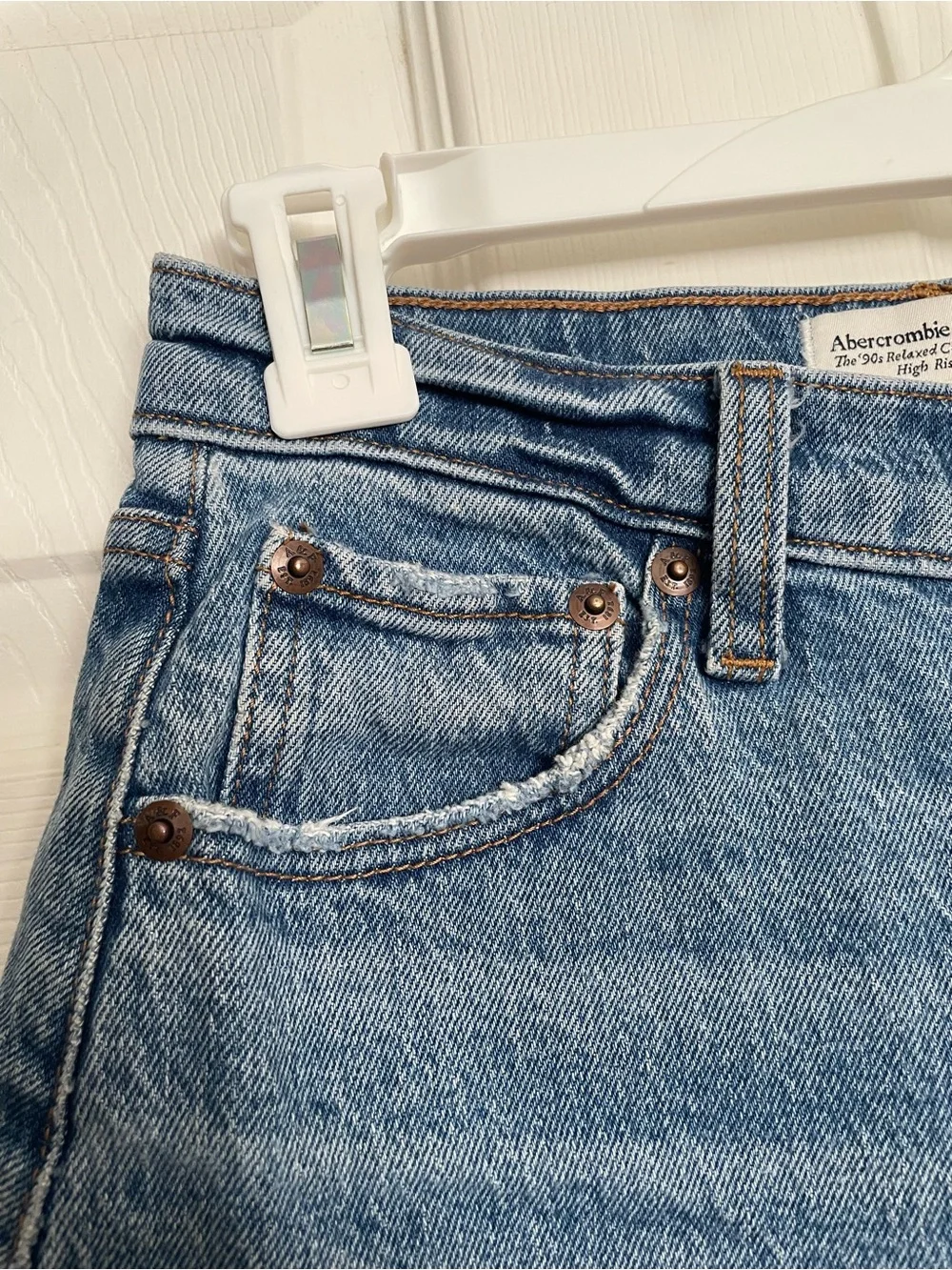 Abercrombie & Fitch Women’s size 24/00 Medium Blue High Waisted Denim Shorts